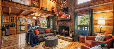 Smart TV, fireplace, video games, books