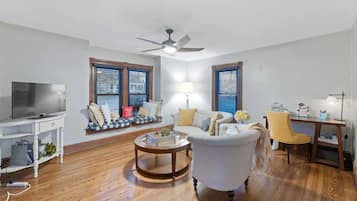 Smart TV, fireplace, printers