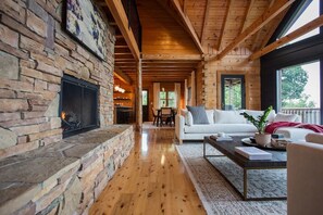 Tv, eldstad, tv-spel och böcker