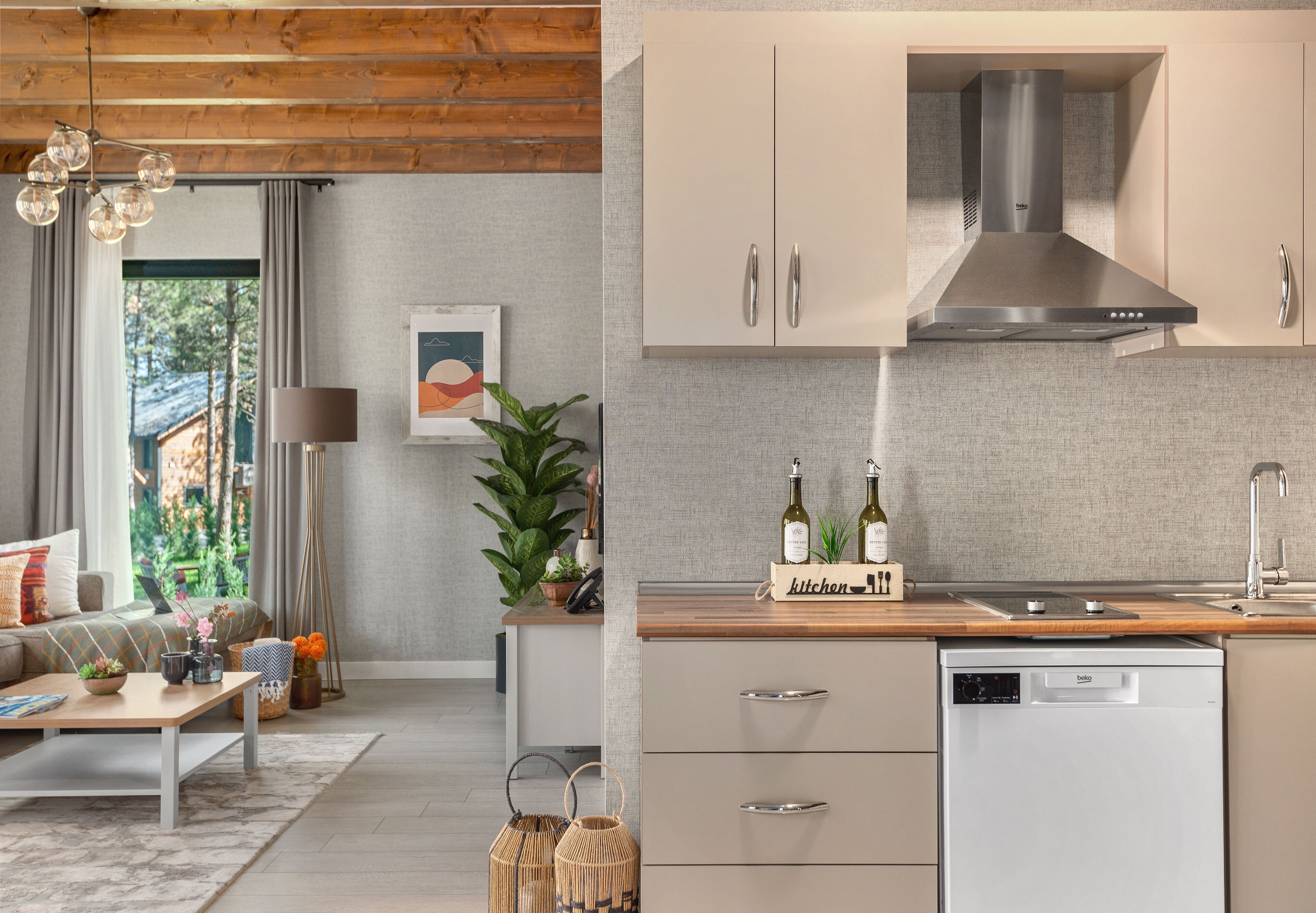 Refrigerador, placa de cocina, lavavajillas, cafetera/tetera