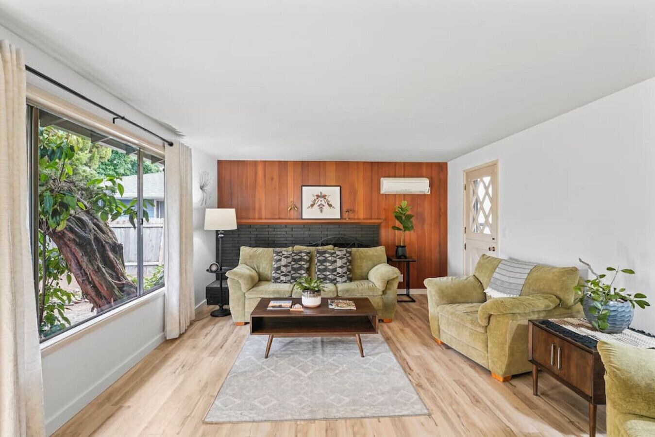 Televisión y chimenea 