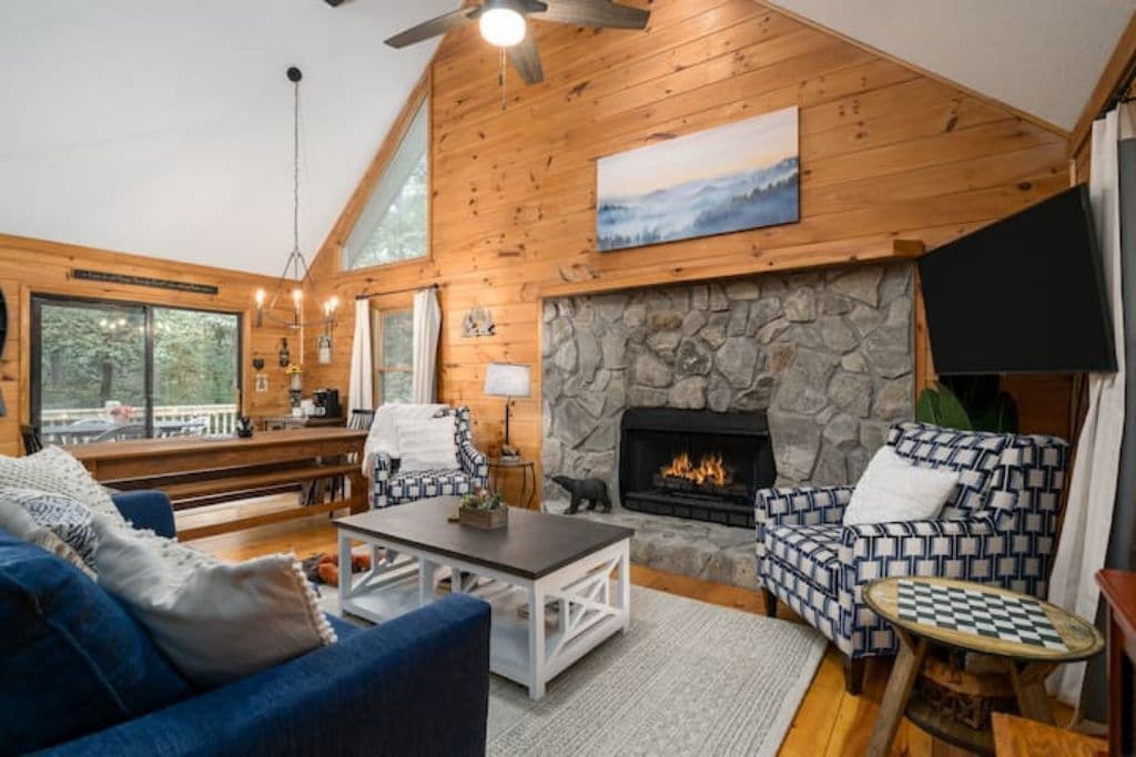 Smart TV, fireplace, video games, foosball