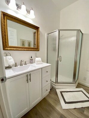 Hair dryer, towels