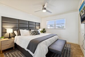 2 bedrooms, iron/ironing board, travel crib, free WiFi