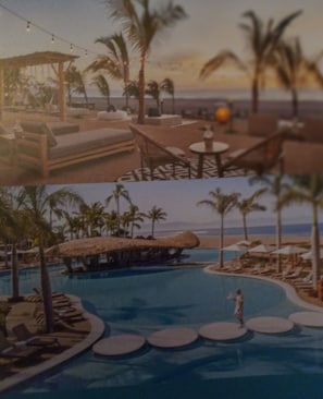 Una piscina al aire libre, una piscina climatizada