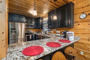 Fridge, microwave, oven, dishwasher - Game Room!  Hot Tub!  Fire Pit!  Big Screen TVs!  Beautiful Cabin!  Wildlife! (Blue Ridge)