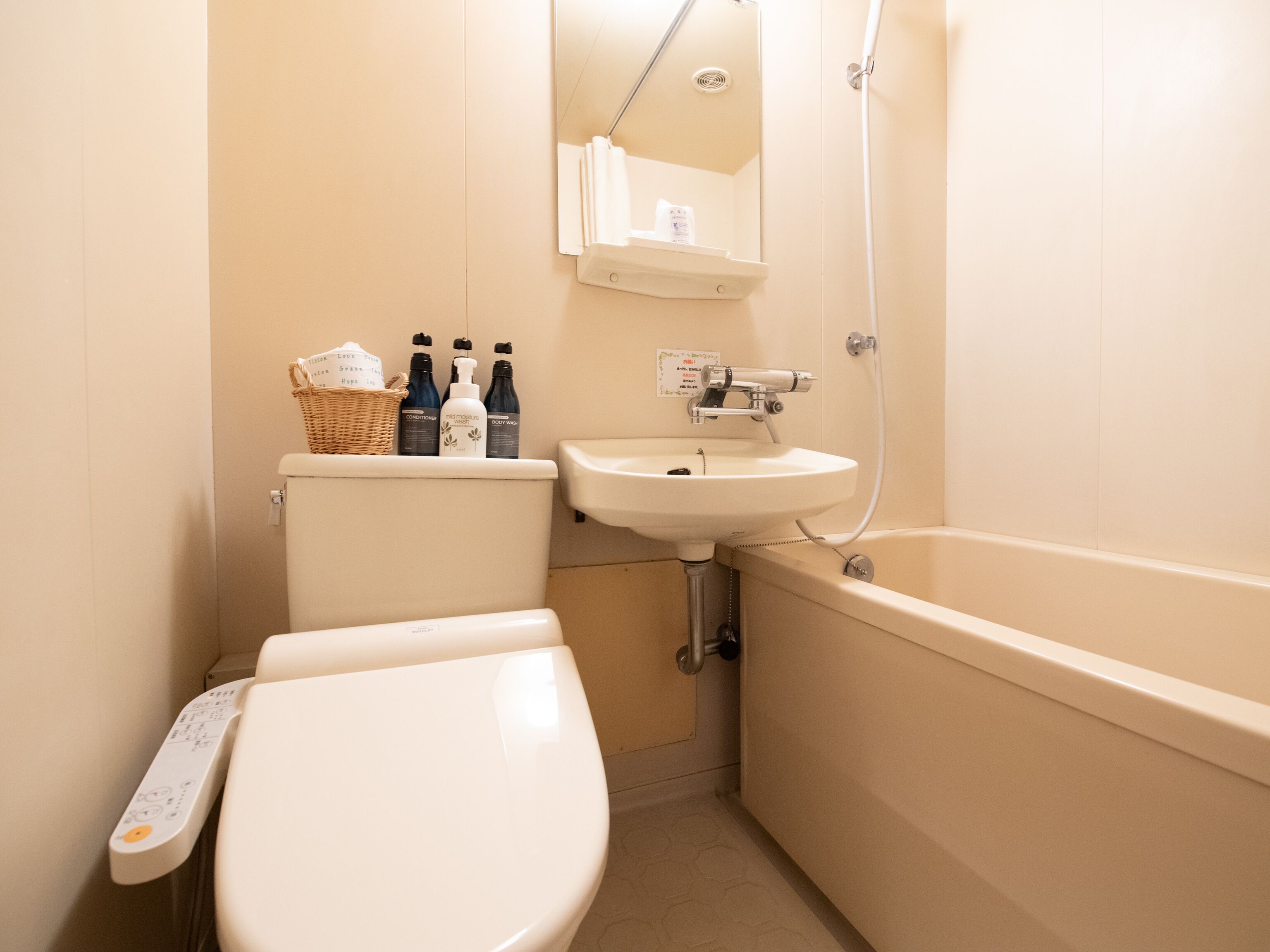 Hair dryer, slippers, electronic bidet, towels