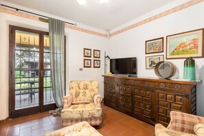 Televisión y chimenea