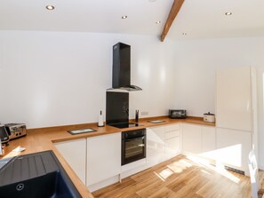 Fridge, dishwasher, electric kettle, toaster