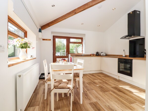 Fridge, dishwasher, electric kettle, toaster