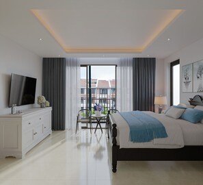 Phòng đôi Deluxe | Nệm có lớp đệm bông, két bảo mật tại phòng, trang trí khác biệt 