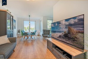 TV, DVD player, table football, ping pong