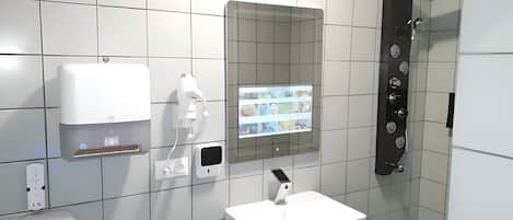 Dusche, Hydromassagedusche, Designer-Toilettenartikel, Haartrockner