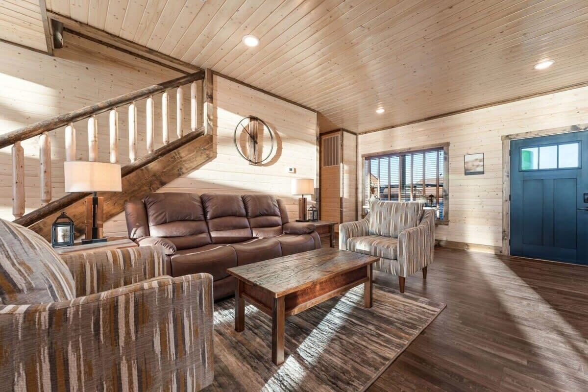 Televisie, een open haard, videospelletjes en een dvd-speler