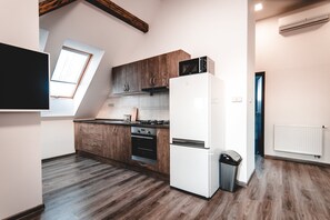 商务公寓 | 私人厨房 | 大冰箱、微波炉、烤箱、炉灶