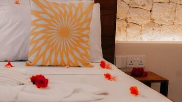 Hypo-allergenic bedding, individually decorated, individually furnished