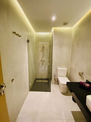 Haartrockner, Bidet, Handtücher, Seife