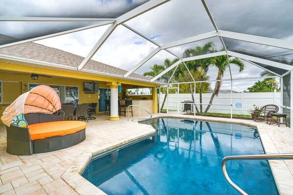 Outdoor pool - Luxe Cape Coral Retreat w/ Pool ~ 7 Mi to Beach! (Cape Coral)