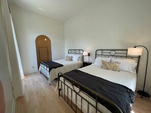 2 bedrooms, desk, iron/ironing board, travel cot