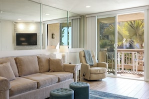Condo, 1 King Bed with Sofa bed, Pool Access, Garden View (E108) | Living area -  Oceanside Beach Condos  (Oceanside)