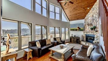Smart TV, fireplace, video games, foosball