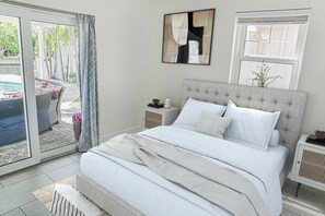 4 bedrooms, desk, iron/ironing board, travel cot
