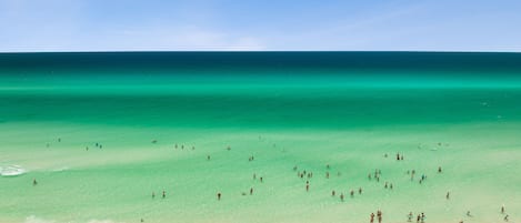 On the beach, white sand