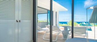 Modern villa ZYX with private pool, open-air cinema and 180° sea view