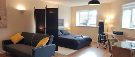 Desk, iron/ironing board, travel cot, free WiFi