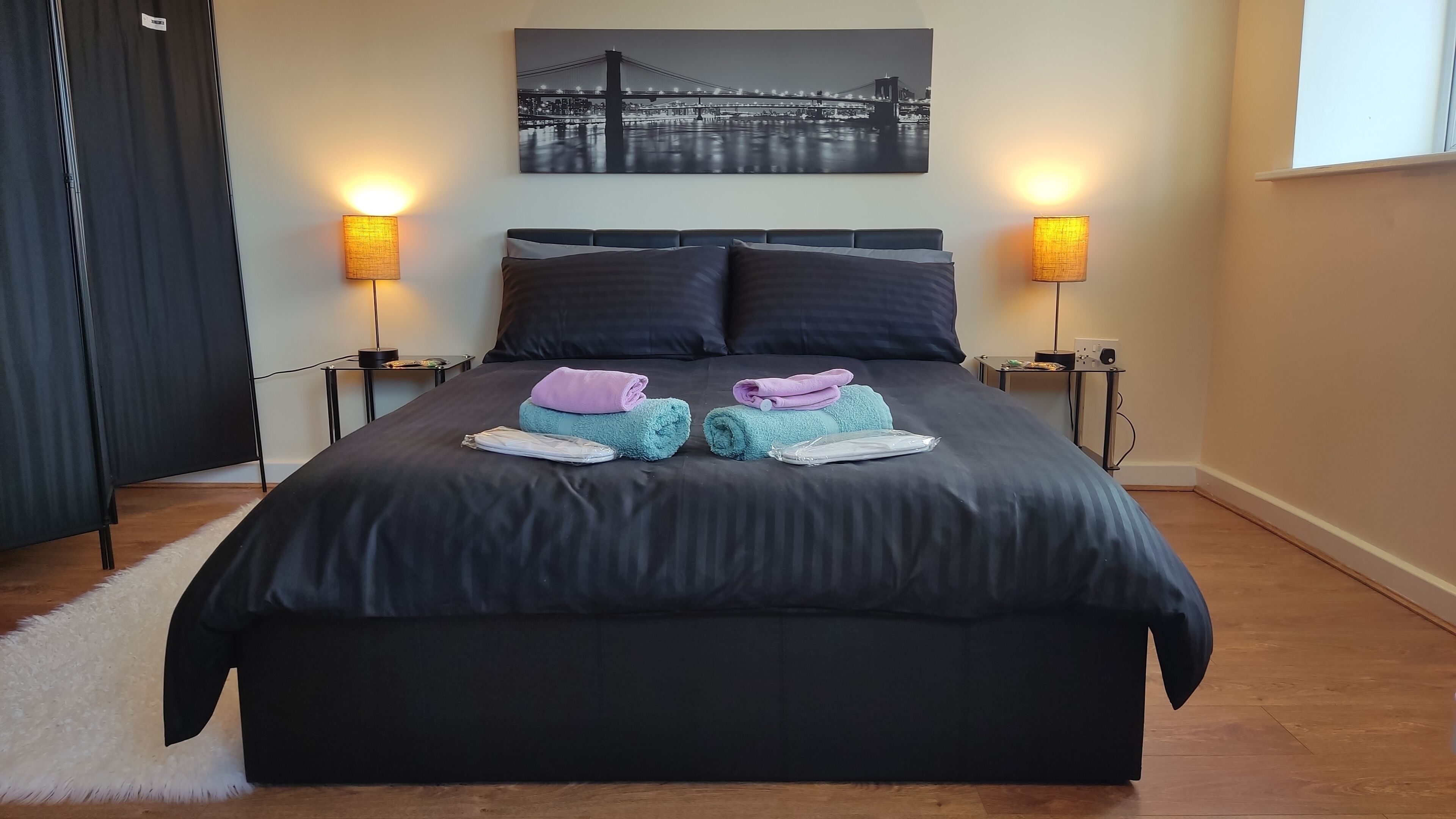 Desk, iron/ironing board, travel crib, free WiFi