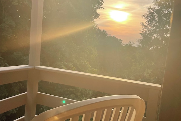 Master Bedroom private deck with sunrise views - Harbor Springs 3 BR condo