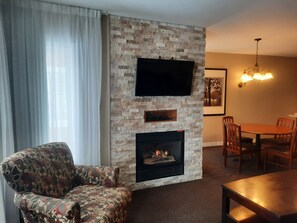 Superior Condo | Living area | 38-inch flat-screen TV with digital channels, Netflix, DVD player - Margarita Vacation Getaway (Oro-Medonte)