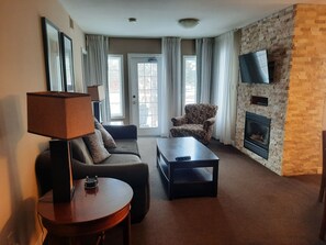 Superior Condo | Living area | 38-inch flat-screen TV with digital channels, Netflix, DVD player - Margarita Vacation Getaway (Oro-Medonte)