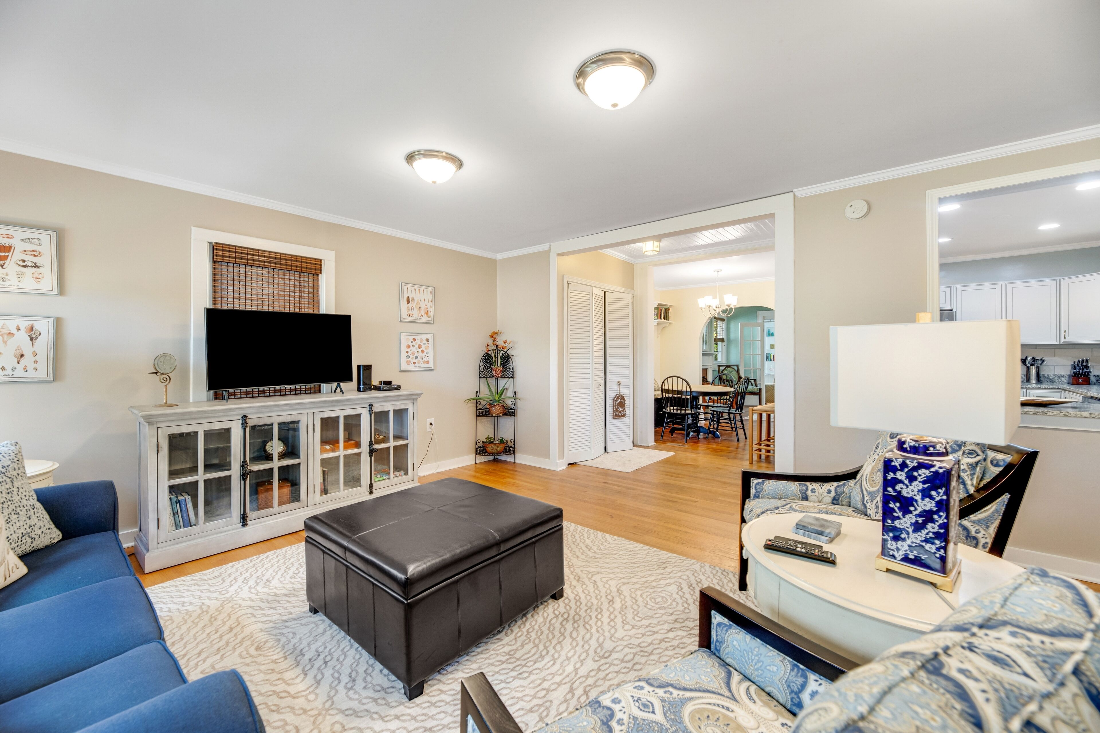 Dog-friendly home with updated interior, old-world charm, and alfresco dining