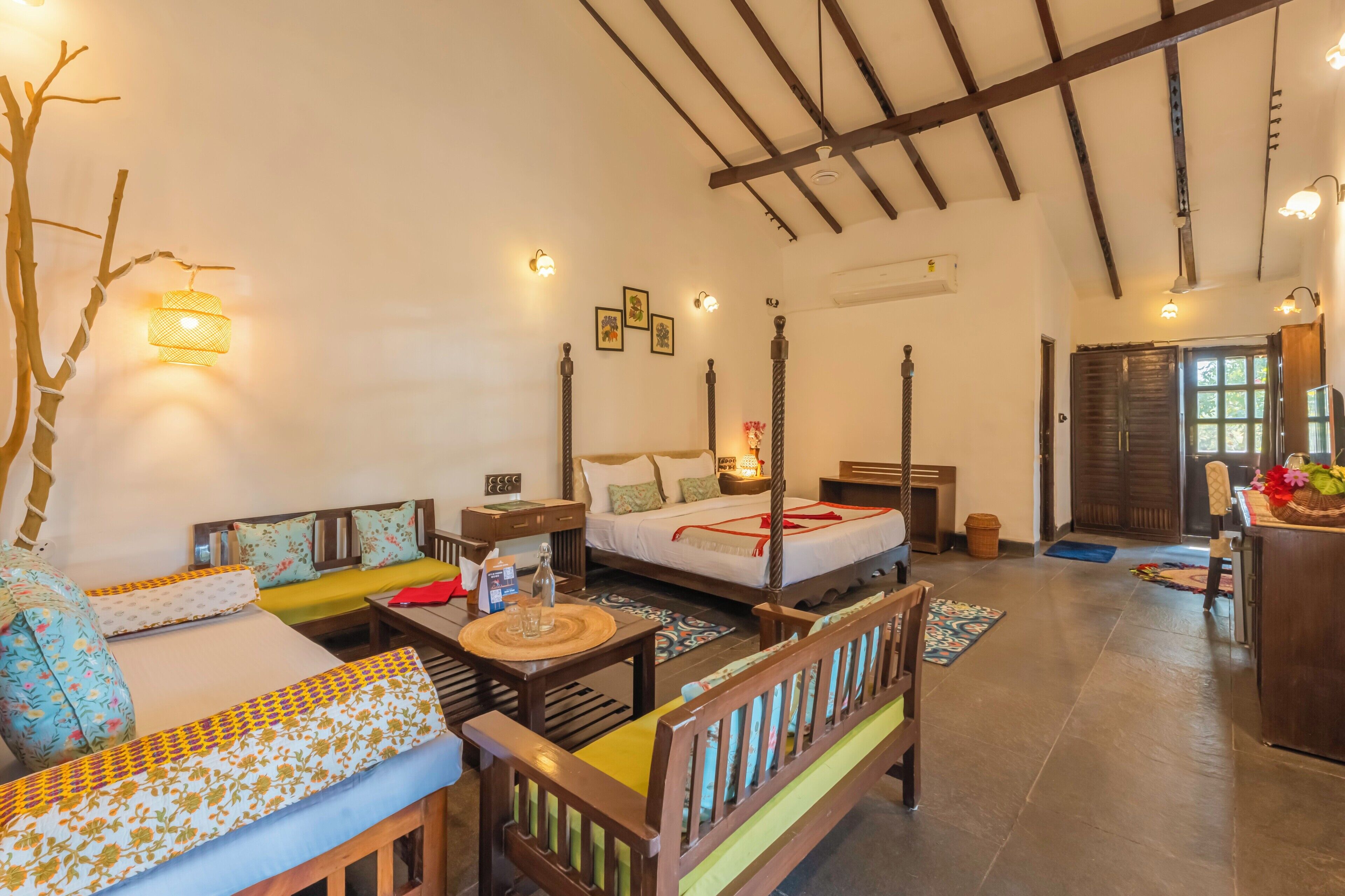 Gulmohar Cottage | Premium bedding, desk, blackout drapes, bed sheets