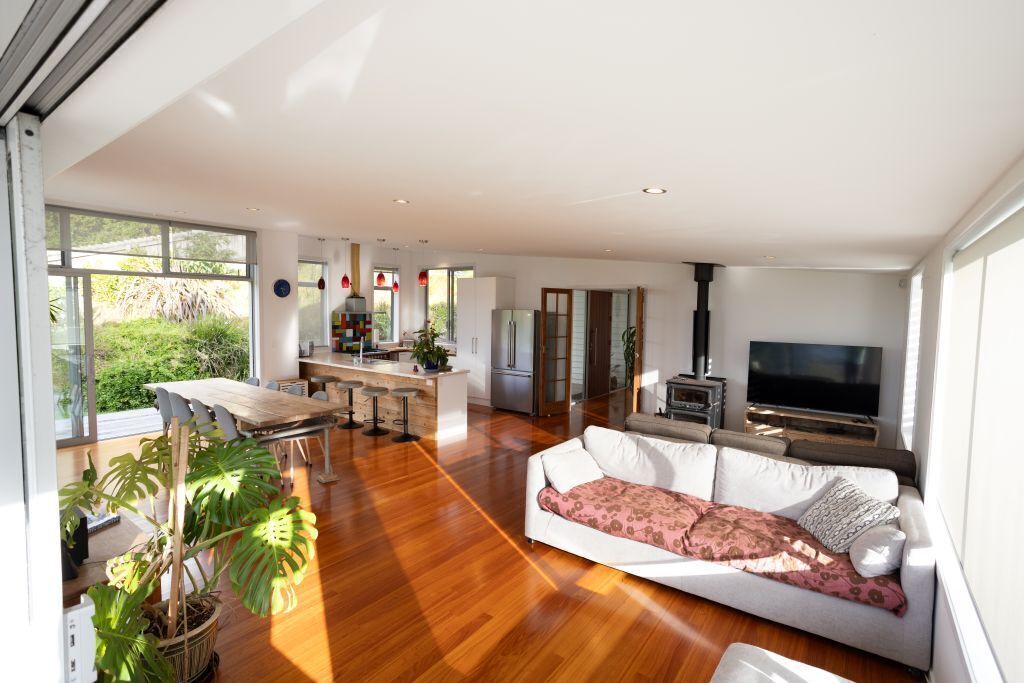 Smart TV, fireplace, DVD player, books