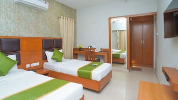 Premium bedding, down duvets, memory-foam beds, desk