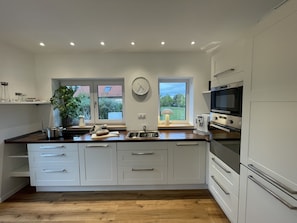 Fridge, microwave, stovetop, dishwasher
