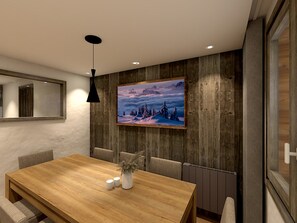 Dining - Renovated 4-room apartment, WiFi and garage in Val-d'Isère (Val-d'Isère)