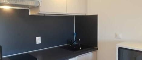 Réfrigérateur, micro-ondes, plaque de cuisson, lave-vaisselle