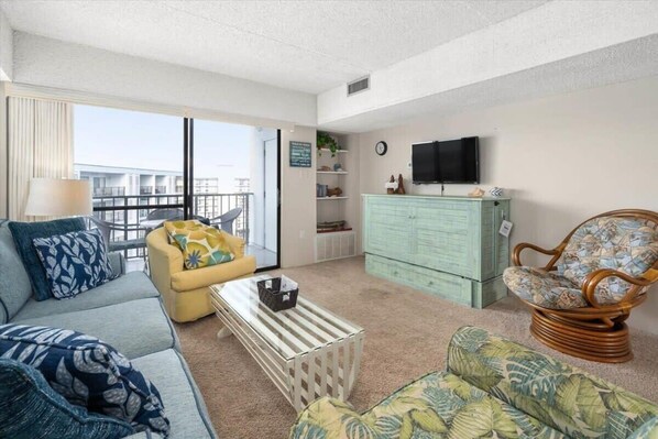 TV, DVD player - One Bedroom Oceanside Condo w/ Nice Views and Pool (Ocean City)