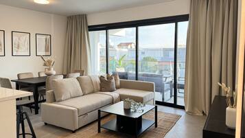 2 bedrooms, in-room safe, blackout curtains, iron/ironing board