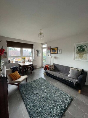 基本公寓, 1 張標準雙人床 | 起居區 | 電視