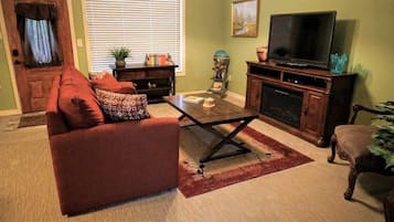 TV, fireplace, offices