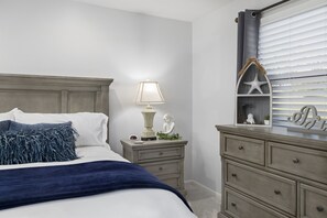 2 bedrooms, desk, iron/ironing board, travel crib