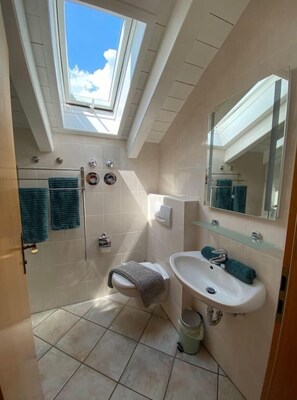 Regadera, amenidades de baño gratuitas, secadora de cabello, toallas 