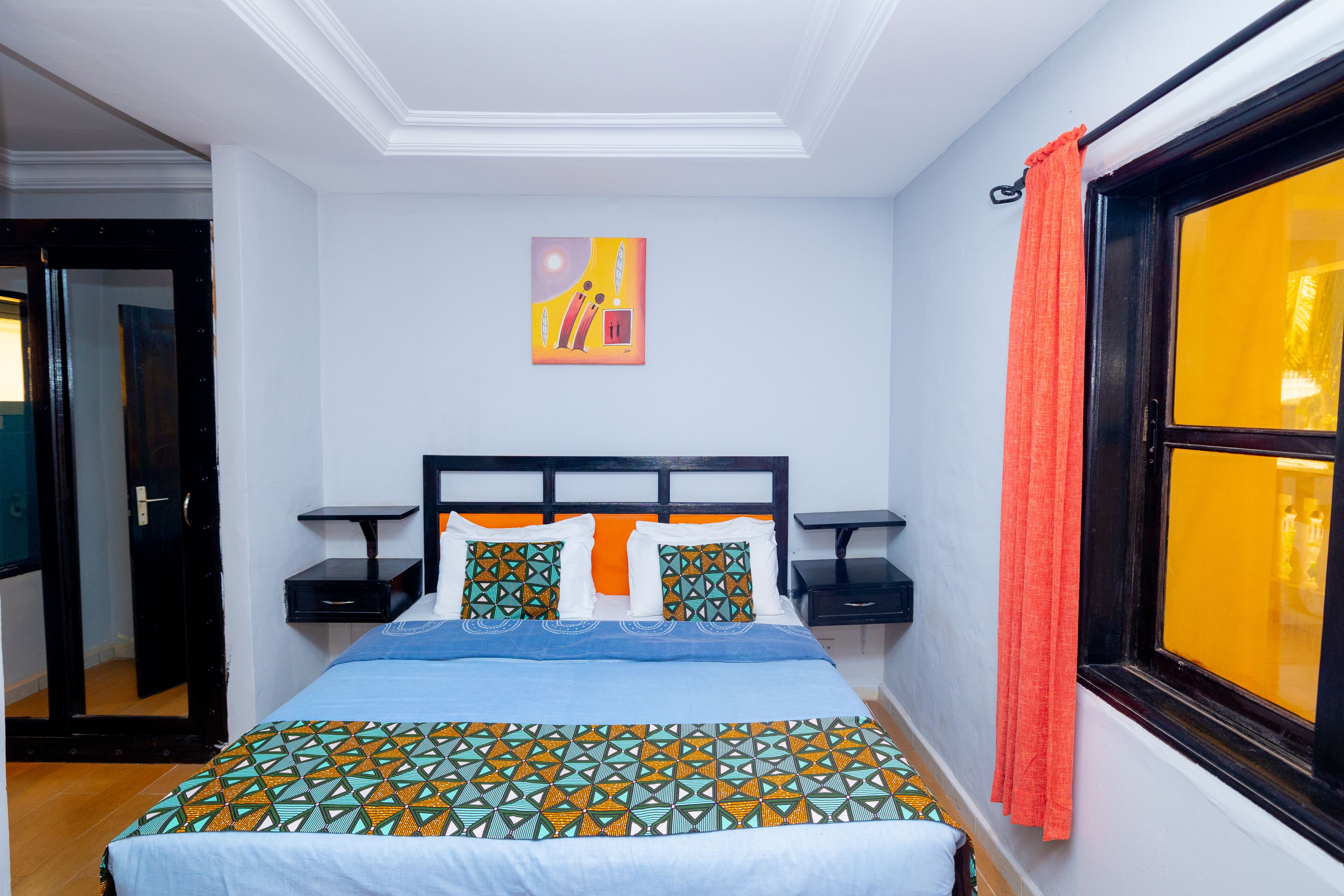 Down comforters, individually decorated, individually furnished, desk