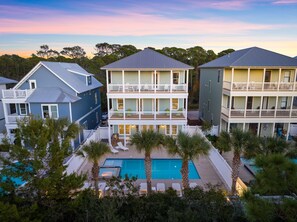 Exterior - Seagrove - 1 Block from Beach, Golf Cart, Private HEATED Pool, Game Room, Bikes & Tesla Charger! (Santa Rosa Beach)