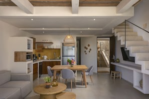 Grand Apartment | Private kitchen | Full-size fridge, microwave, dishwasher, electric kettle
