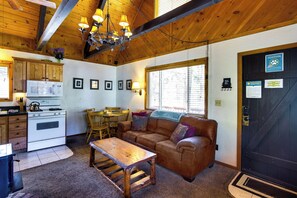 Interior - Hot Tub & Deck: Big Bear City Cabin Near Skiing (Big Bear City)